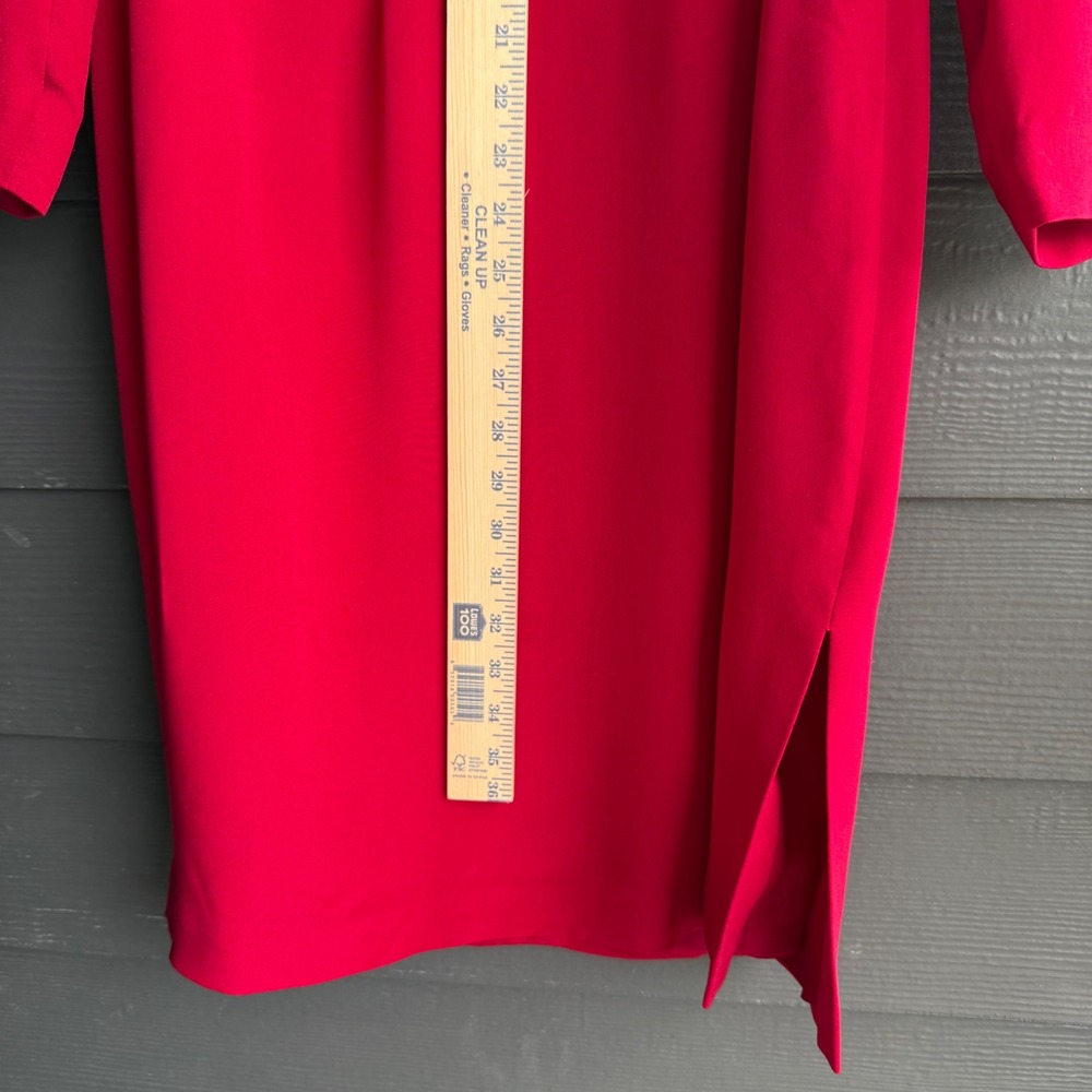 Donna Morgan Silk Wrap Midi Dress Pink Long Sleeve Cocktail Size 10 - Picture 8 of 10